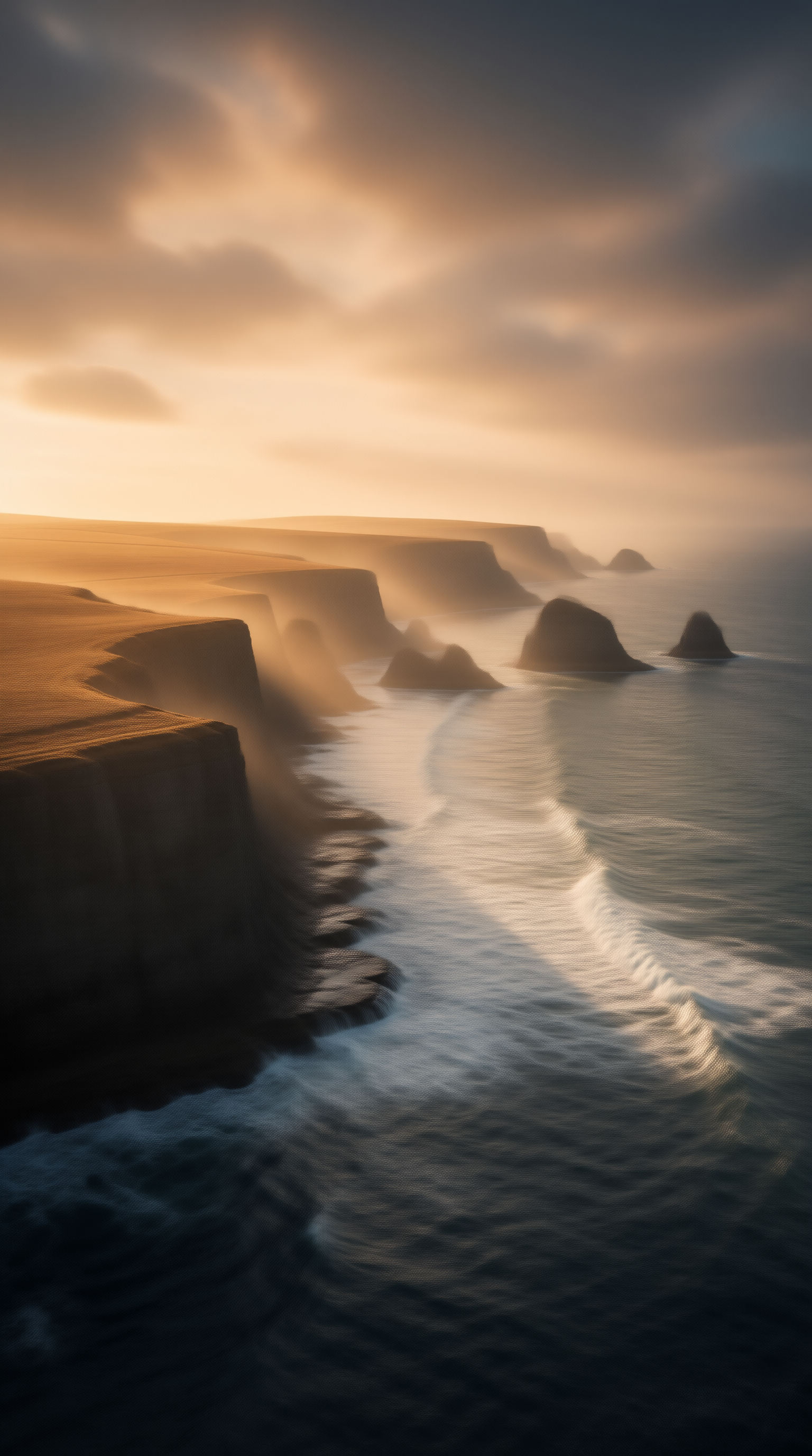 Golden Cliffs at Sea