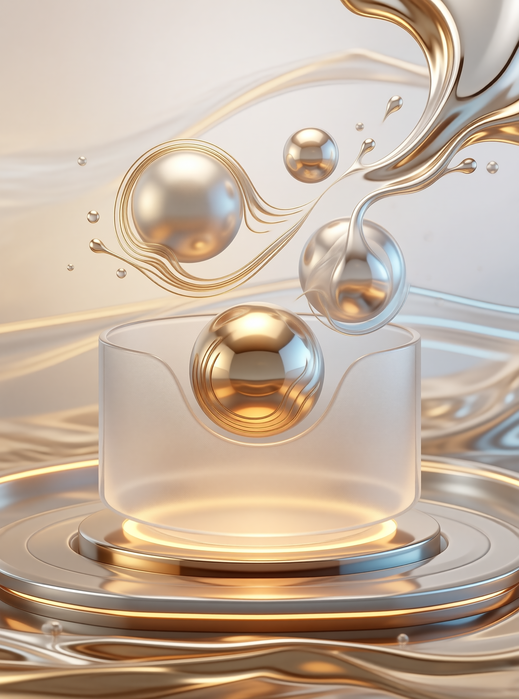 Elegant Gold Fluid Design