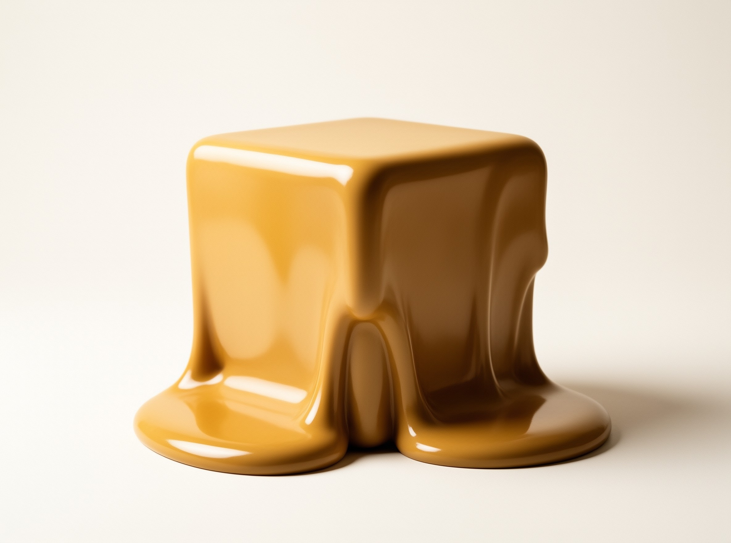 Melting Golden Cube