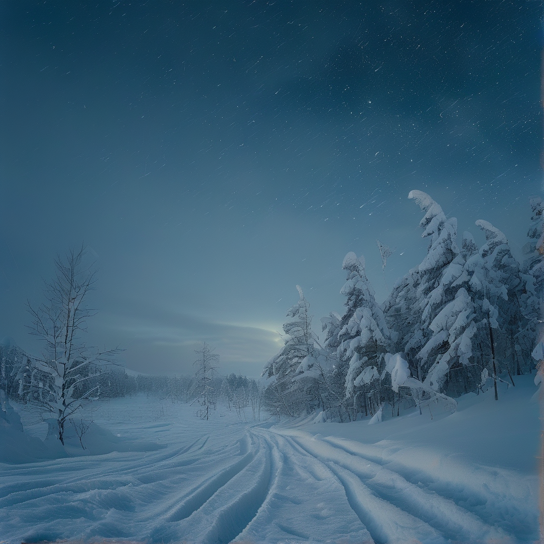 Winter Night Path