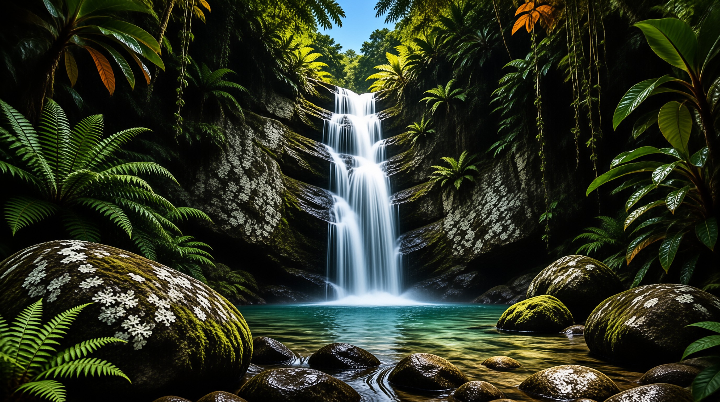 Tropical Waterfall Oasis