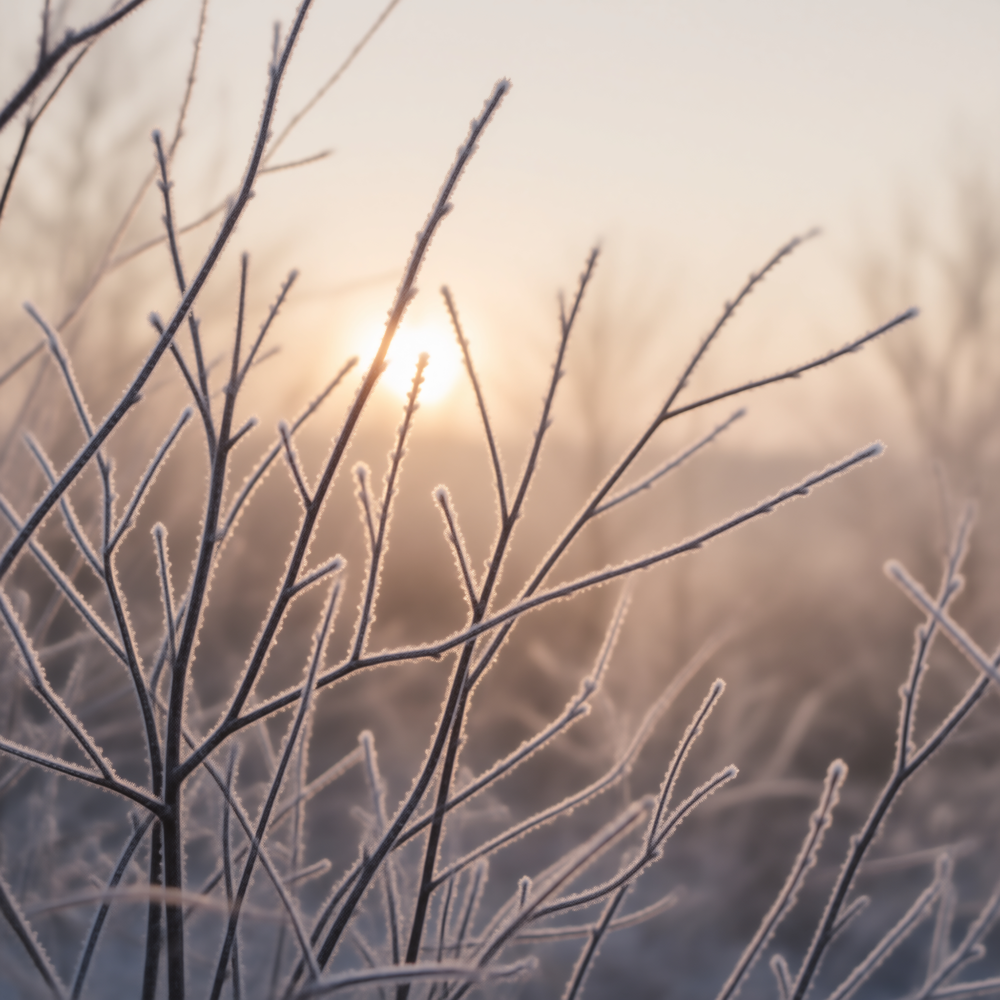 Frosted Branches at Sunrise