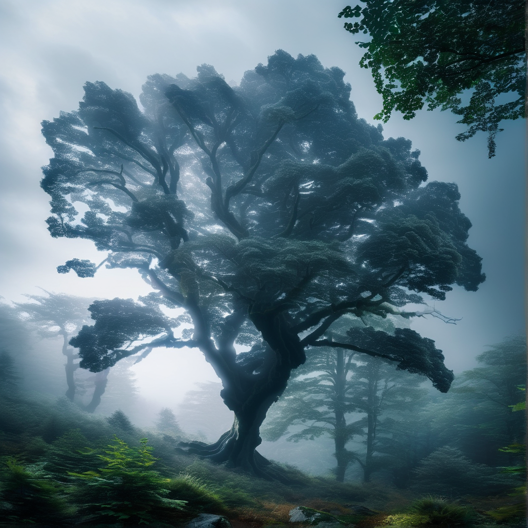Misty Ancient Tree
