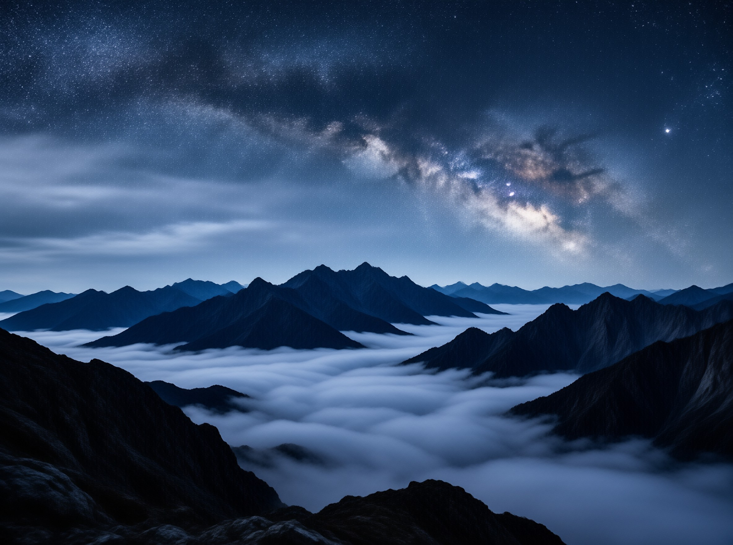 Milky Way Over Mountains