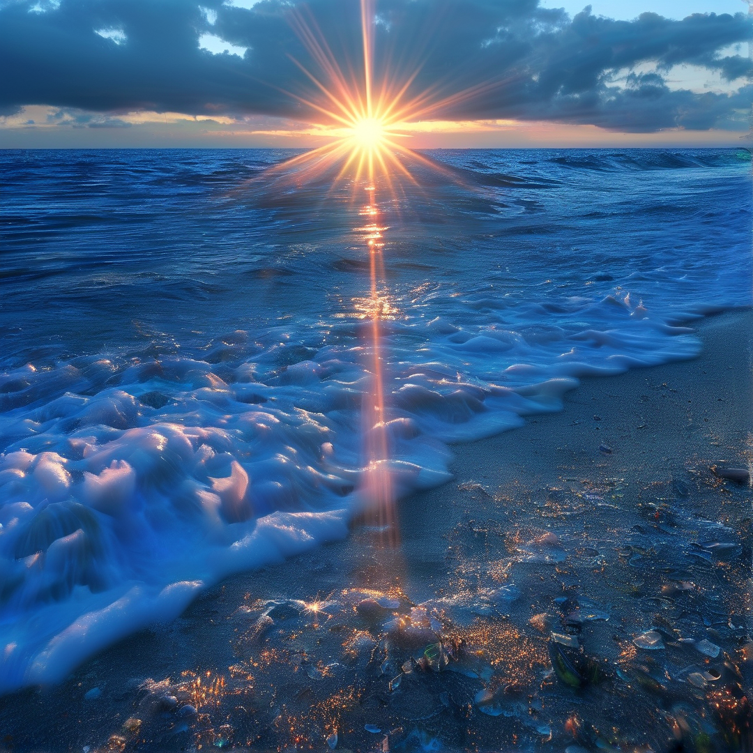 Sunset Over Calm Seaside