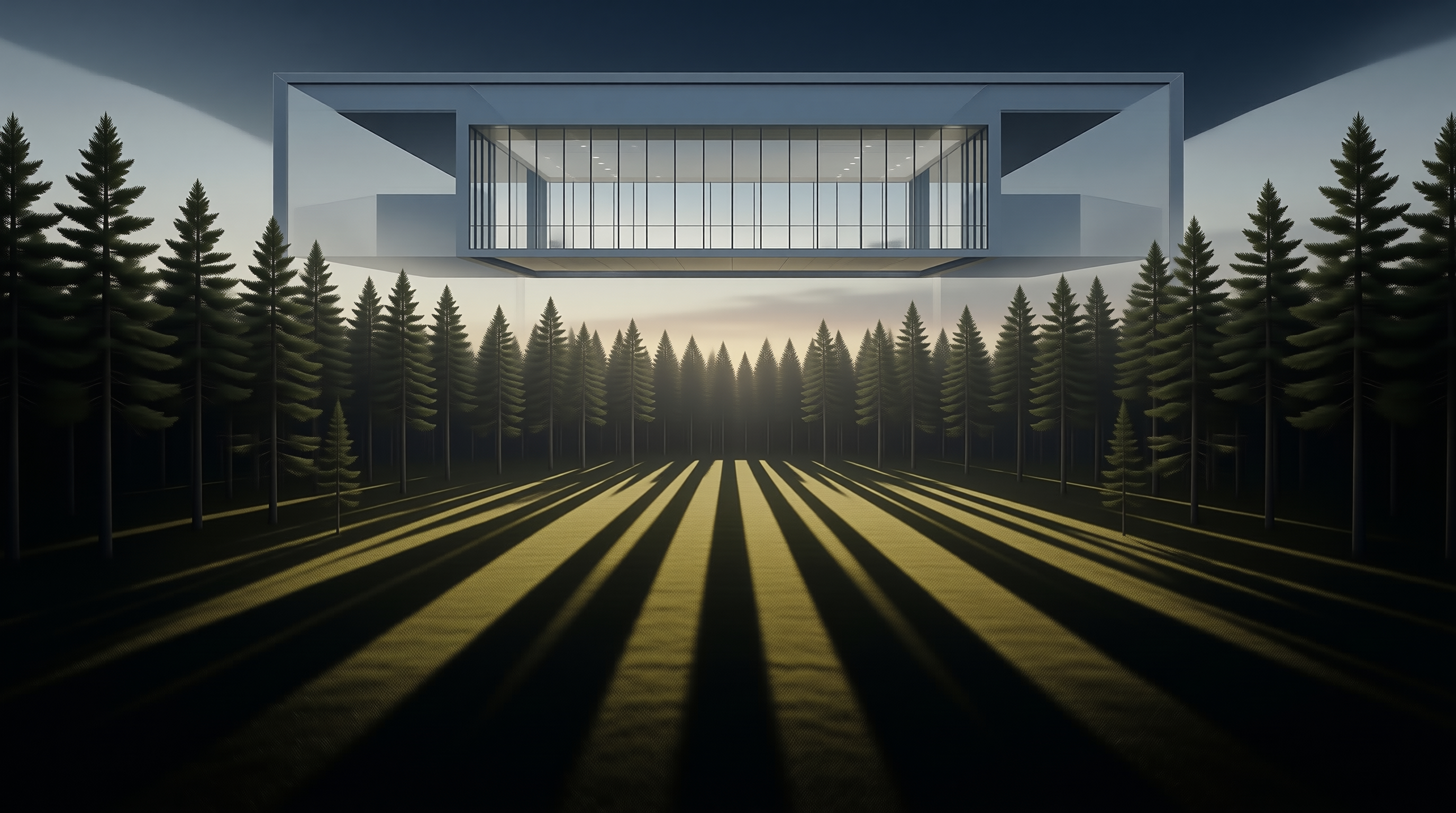 Modern Structure Above Forest