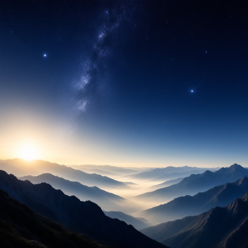 Milky Way Over Mountains
