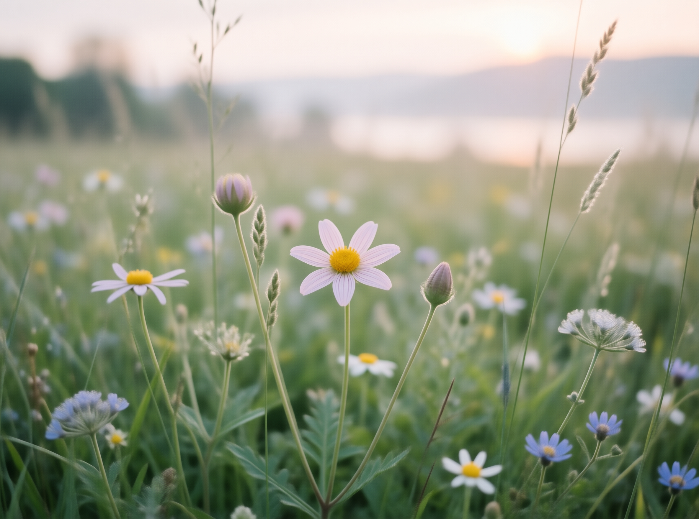 Wildflower Meadow at Dusk