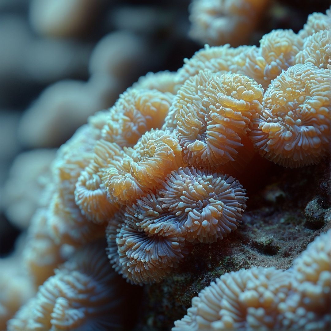 Close-up of Coral Polyps