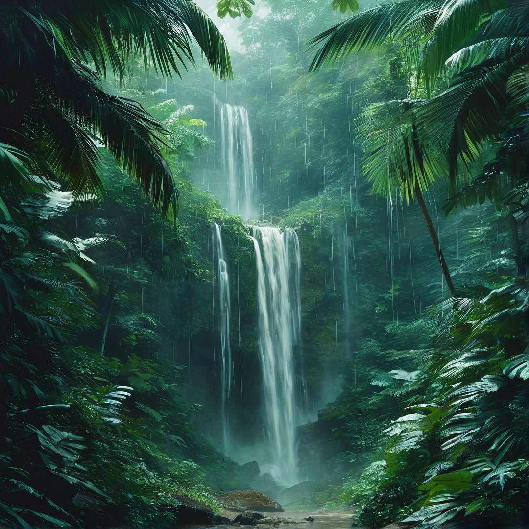 Rainforest Waterfall Landscape
