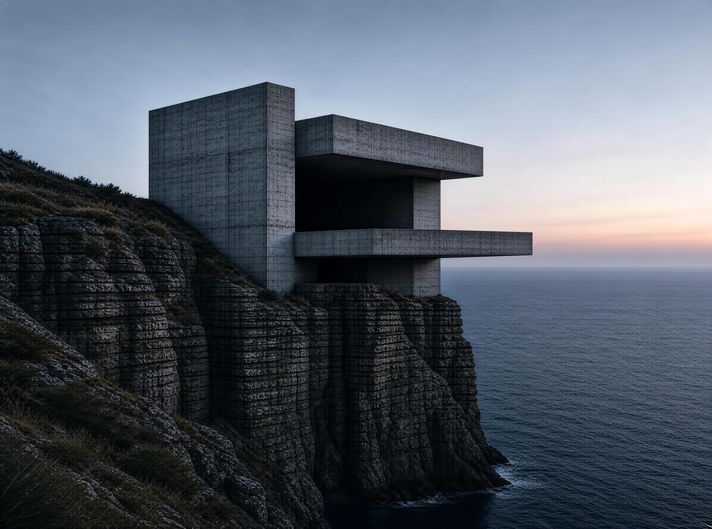 Concrete Structure on Cliff