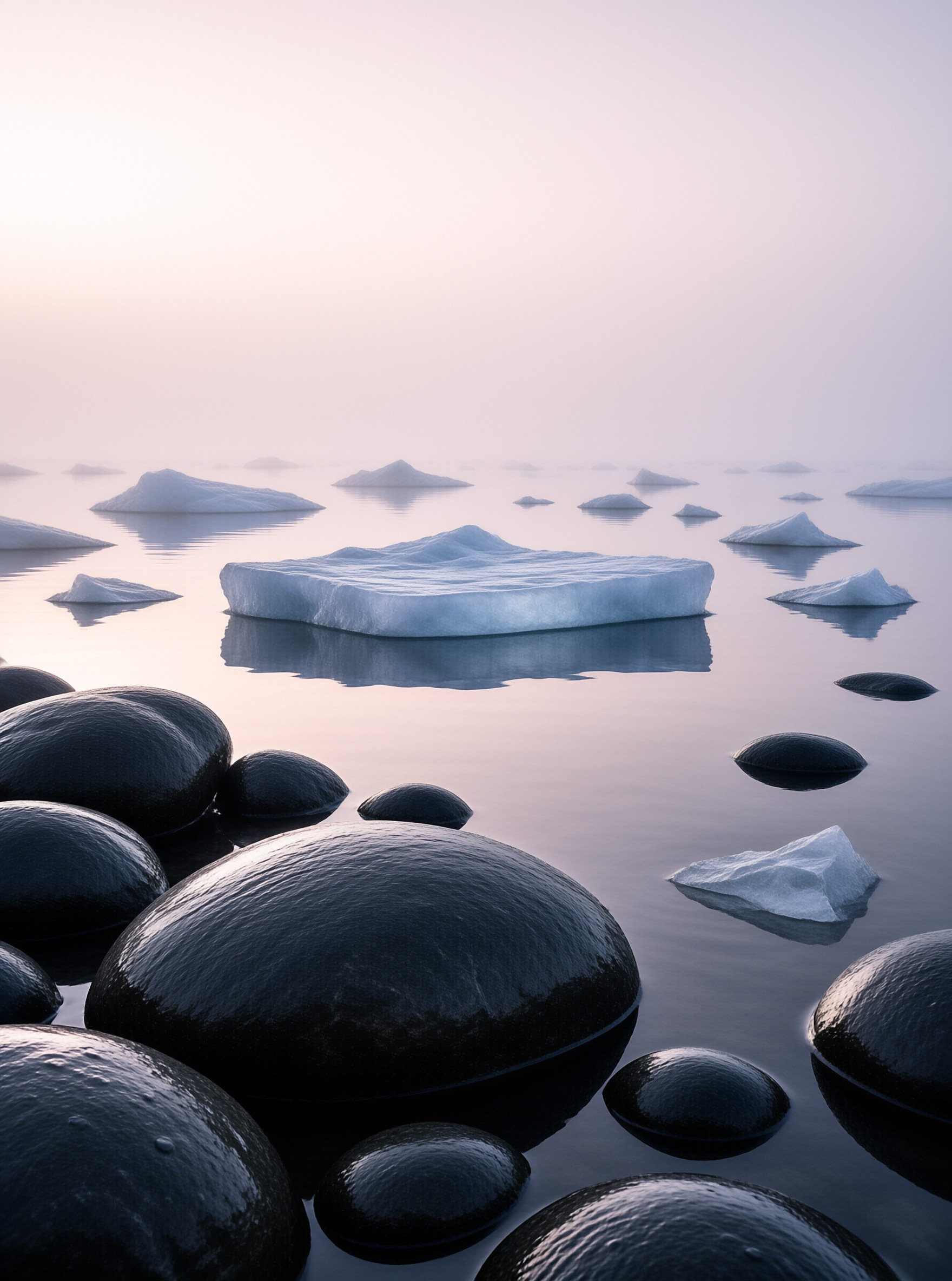 Serene Ice and Stones