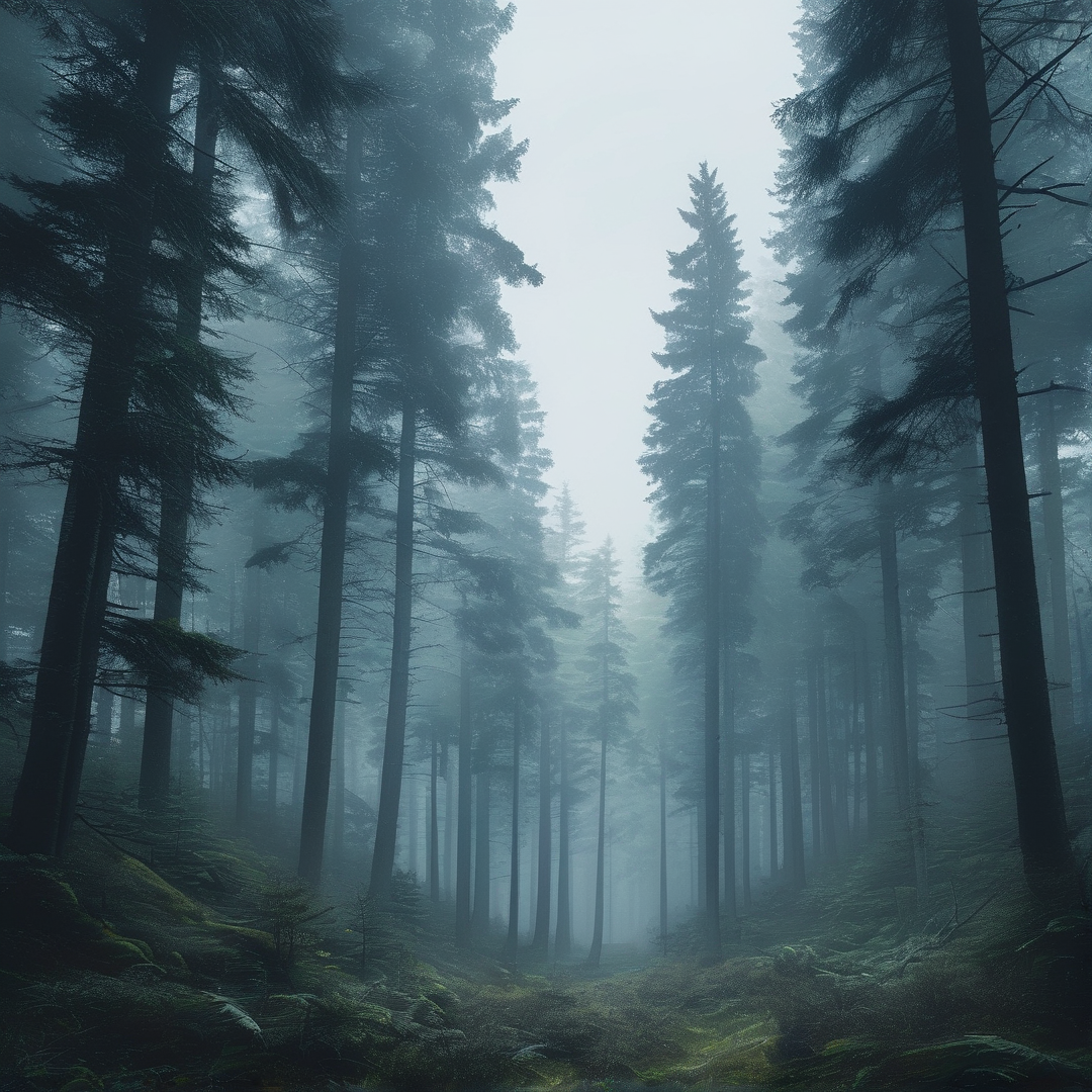 Misty Forest Scene