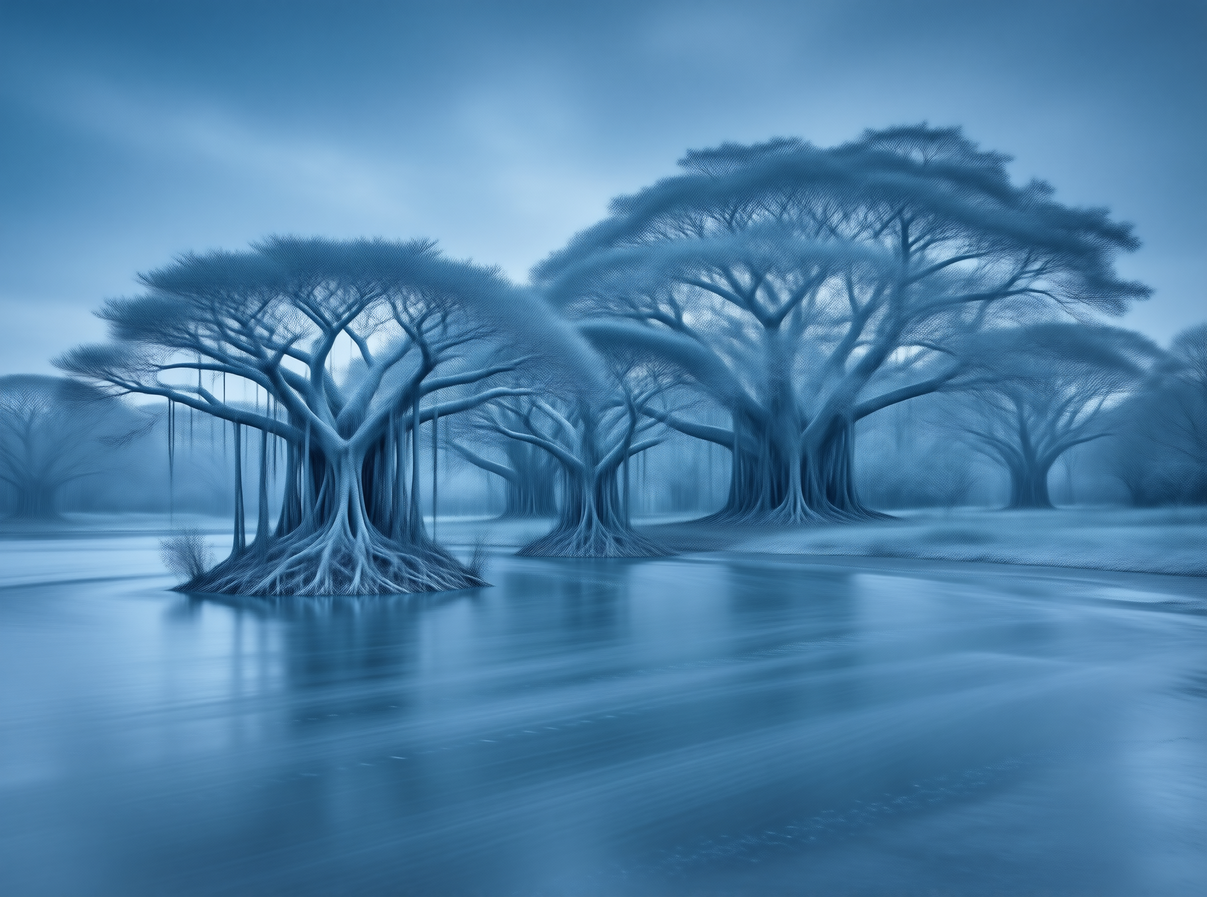 Ethereal Blue Forest