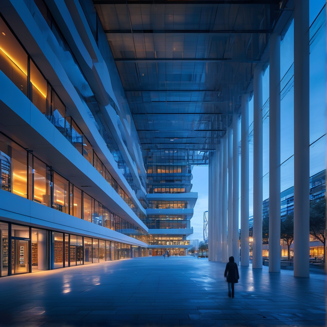 Modern Building at Dusk