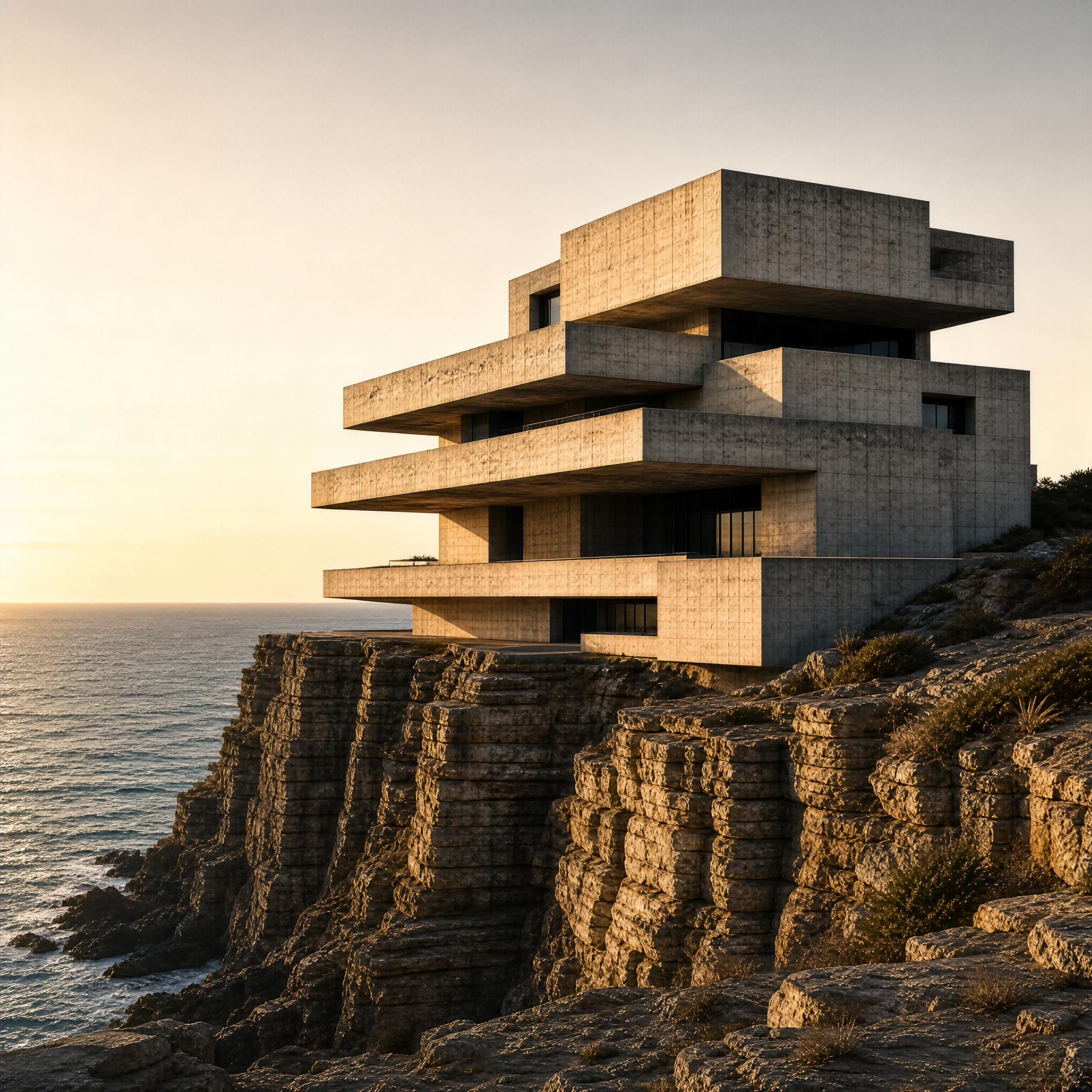 Modern Concrete Cliffside Residence