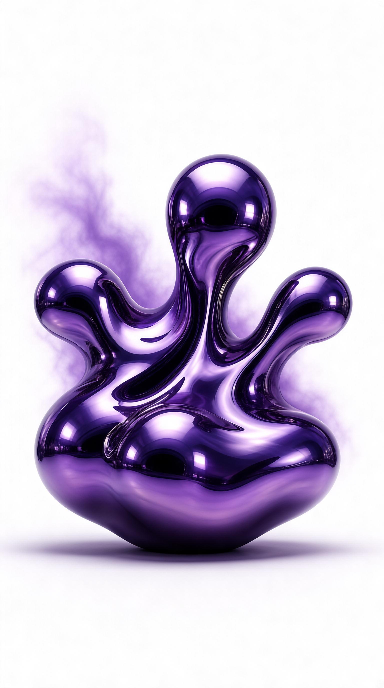 Purple Metallic Abstract Sculpture