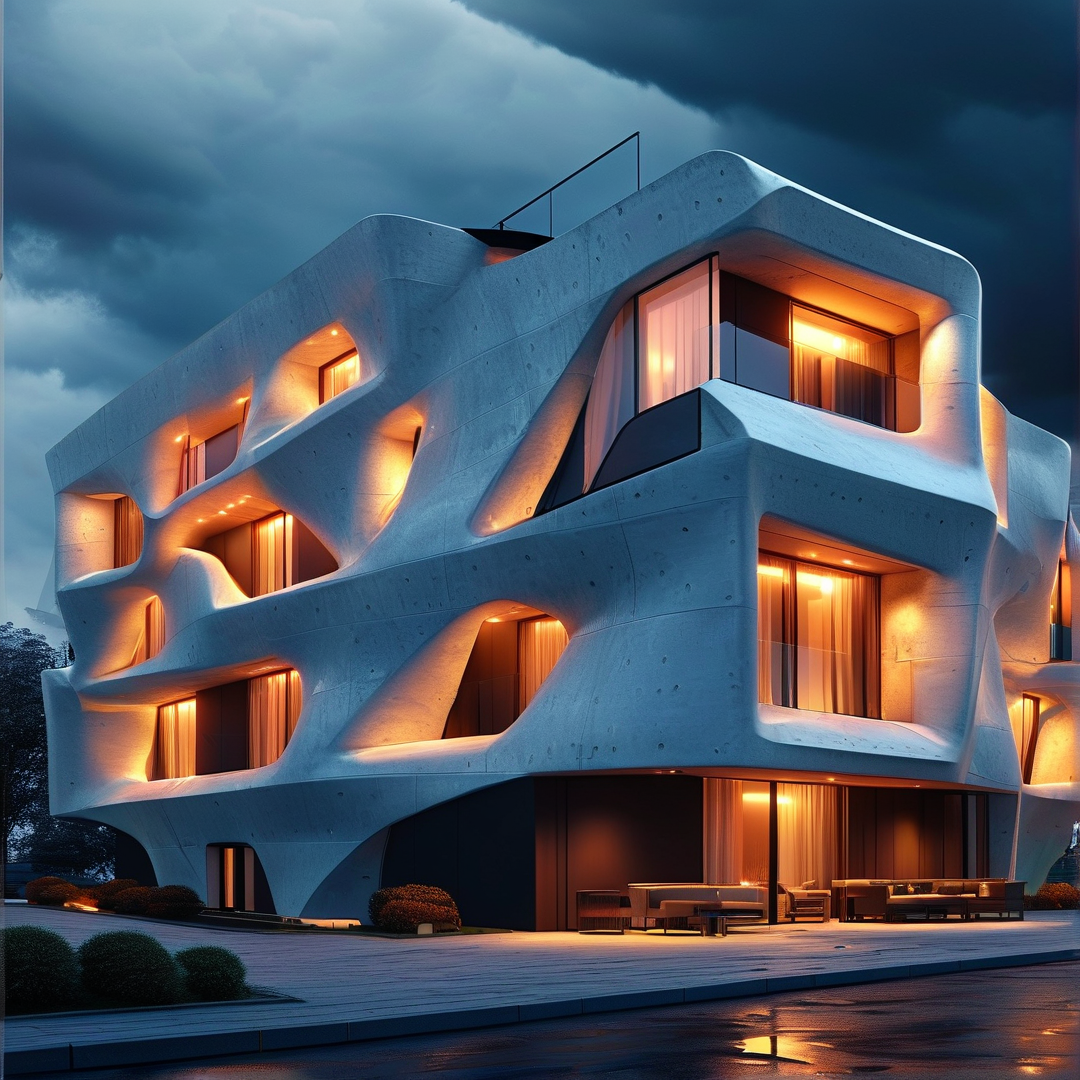 Futuristic White Building
