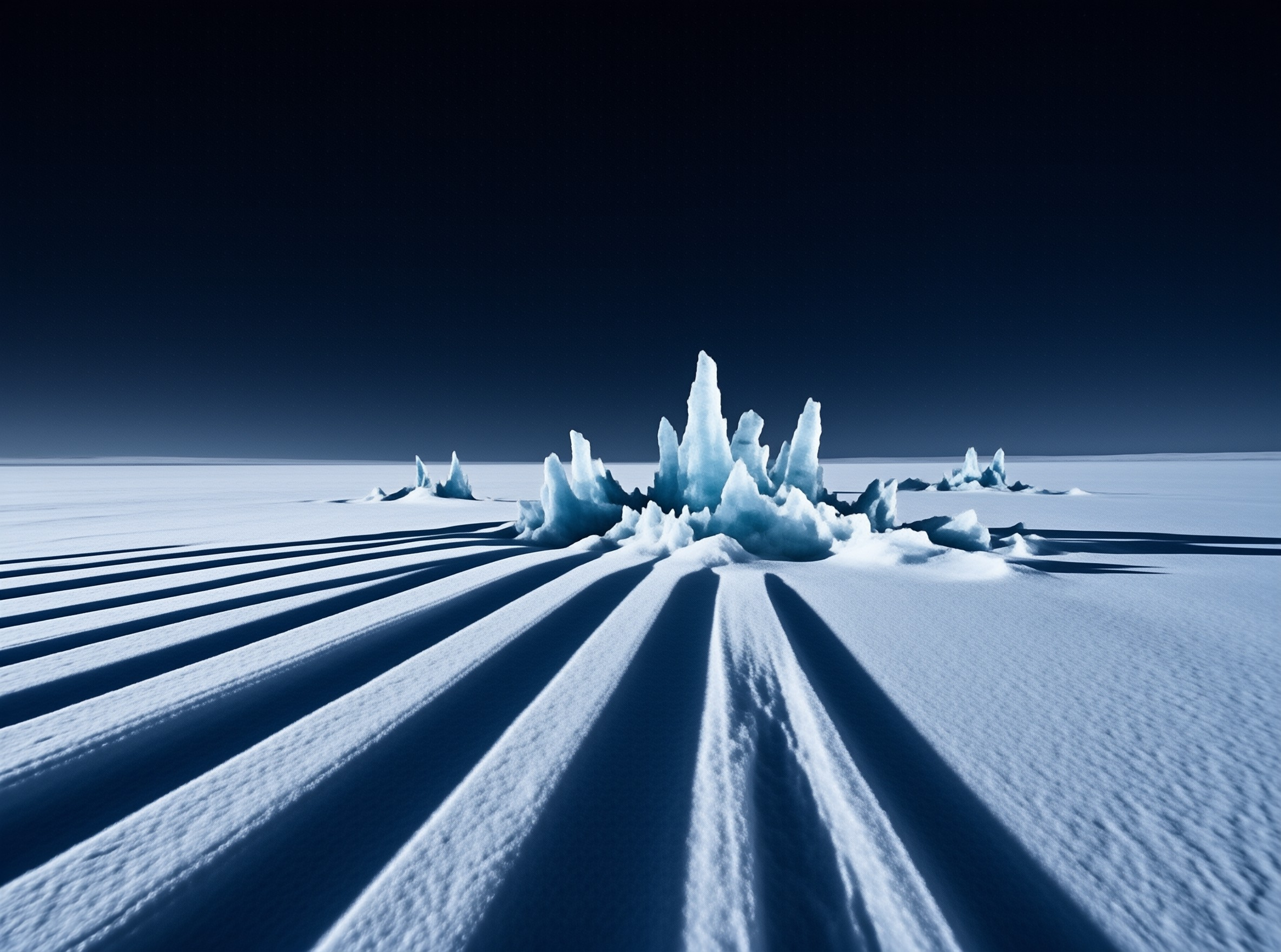 Ice Spikes in Frozen Tundra