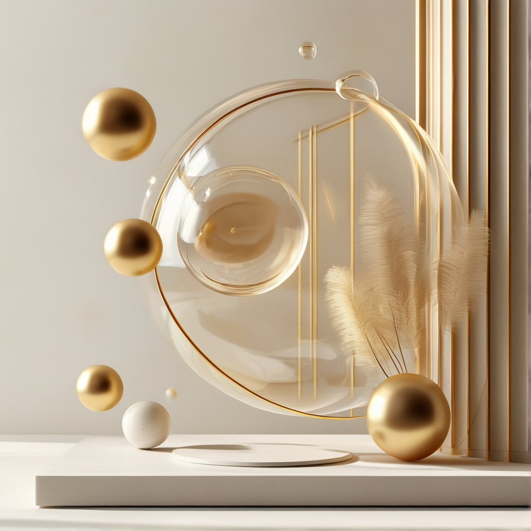 Abstract Gold & Glass Decor