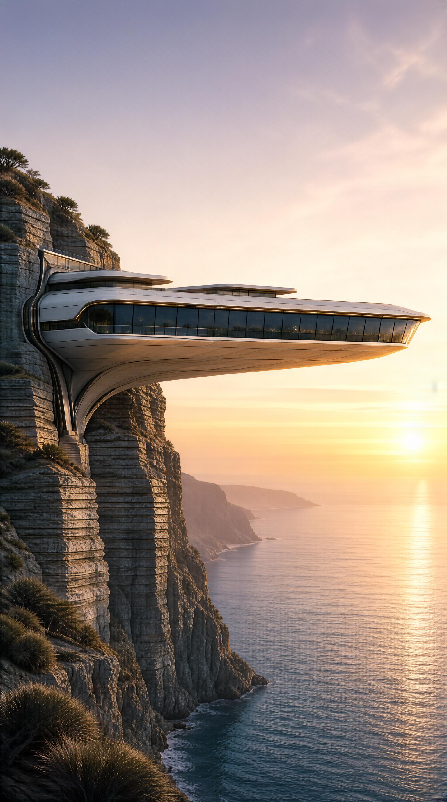Cliffside Futuristic Home