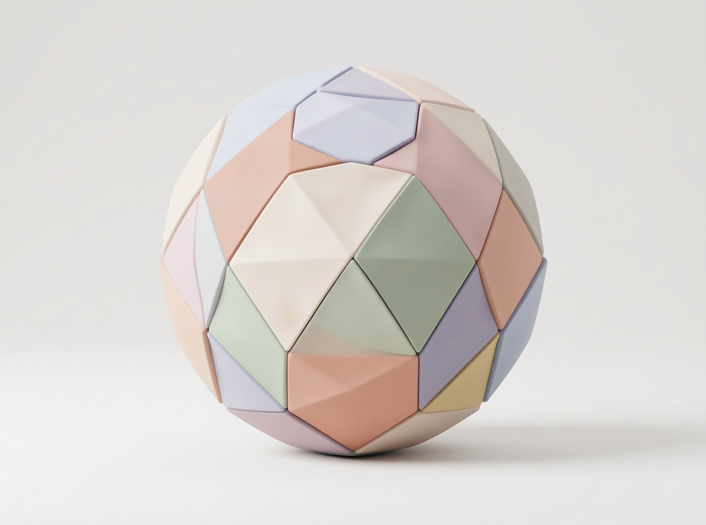 Pastel Facet Sphere — Geometric Study