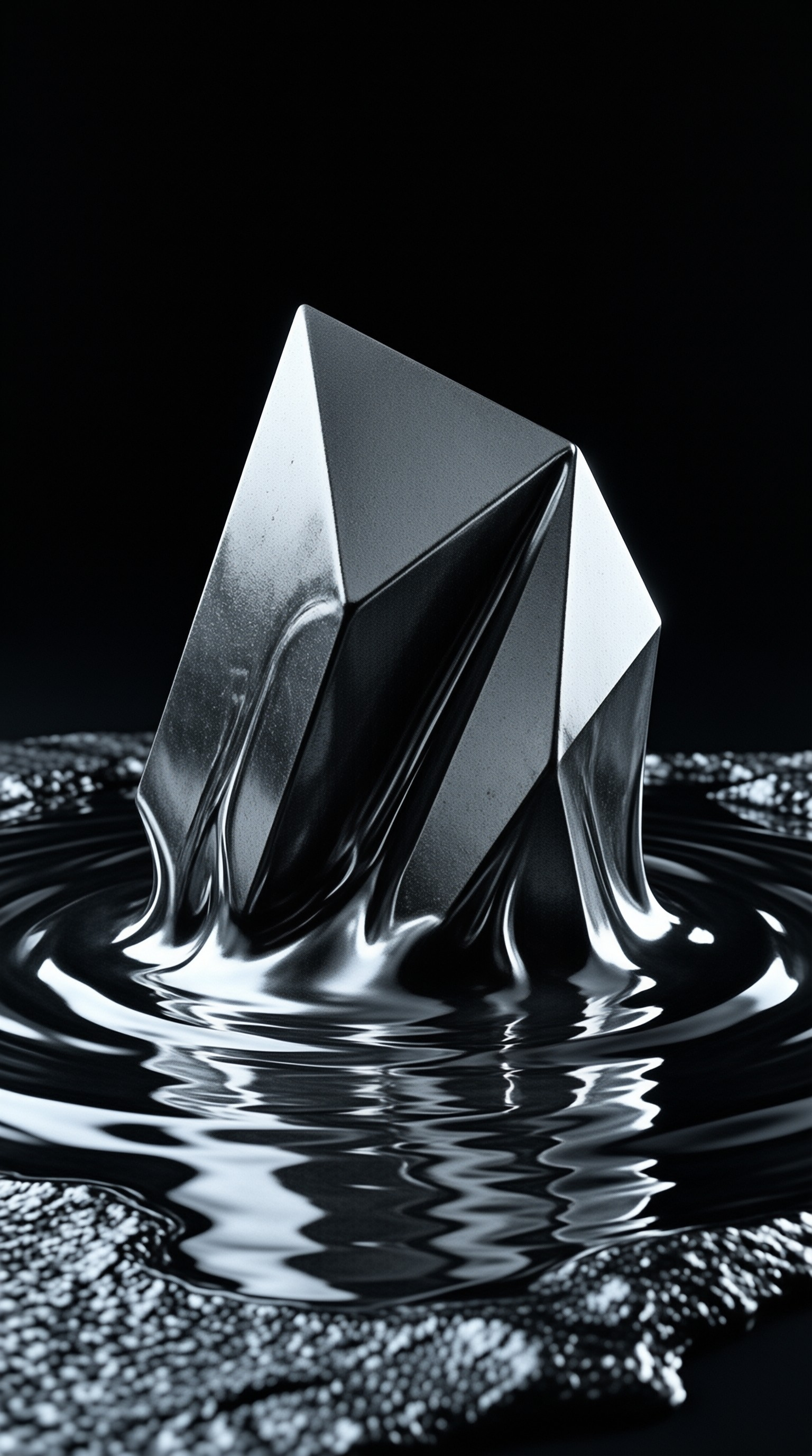 Crystal Rising from Liquid