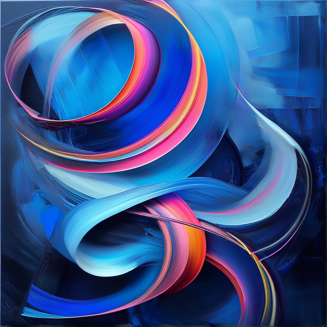 Abstract Blue and Pink Swirls