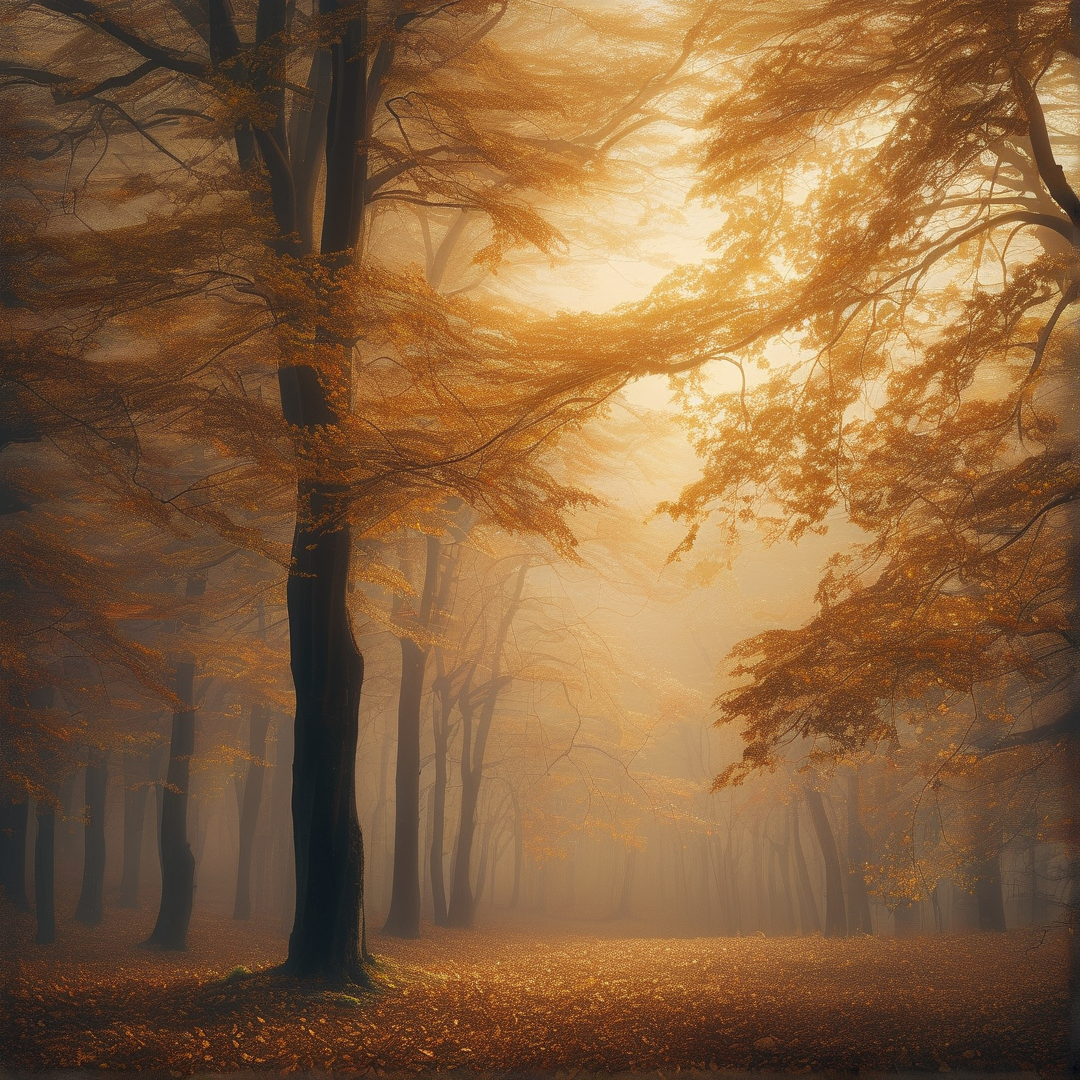 Misty Autumn Forest