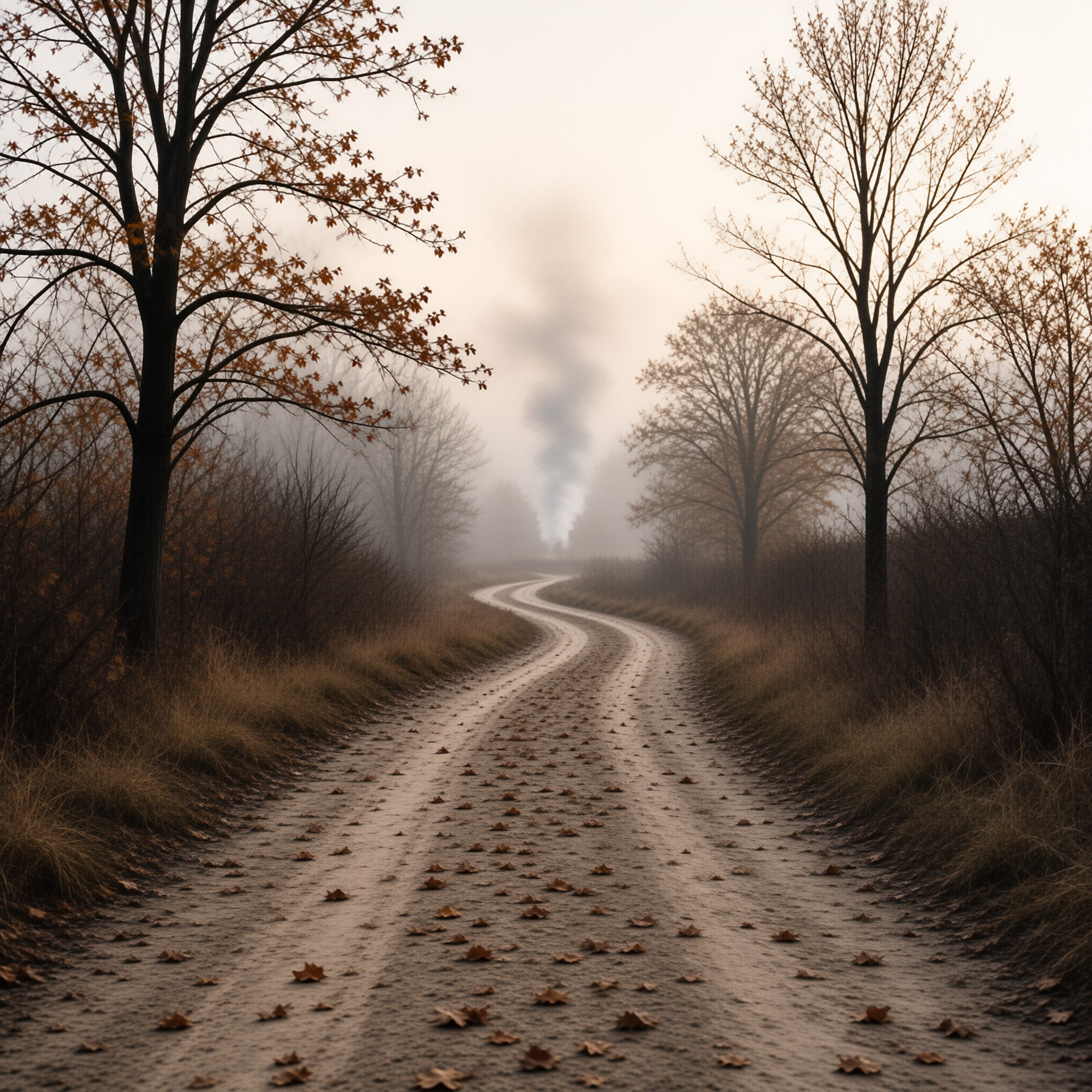 Misty Autumn Road