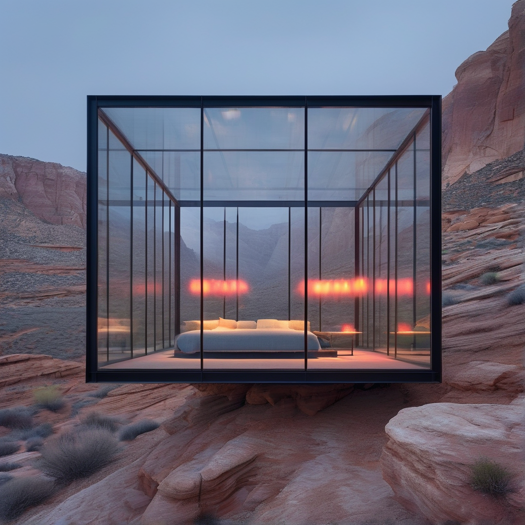 Desert Canyon Glass Bedroom