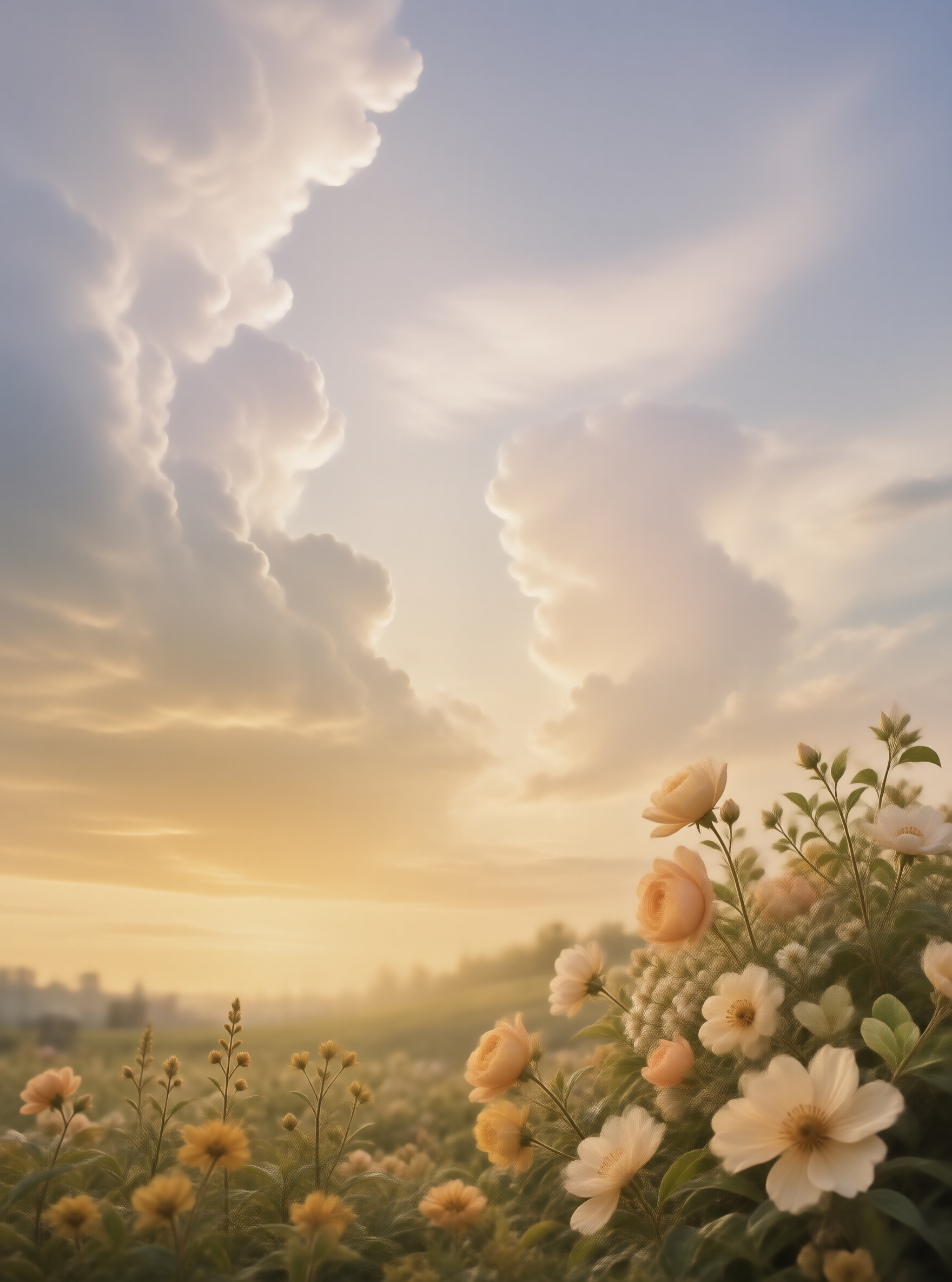 Golden Hour Flower Field