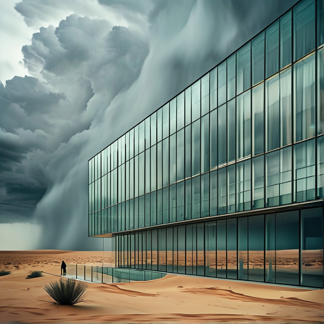 Glass Building in Desert