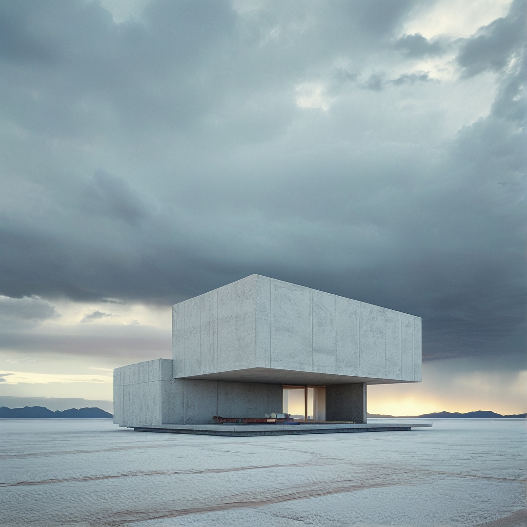 Minimalist Building in Desert