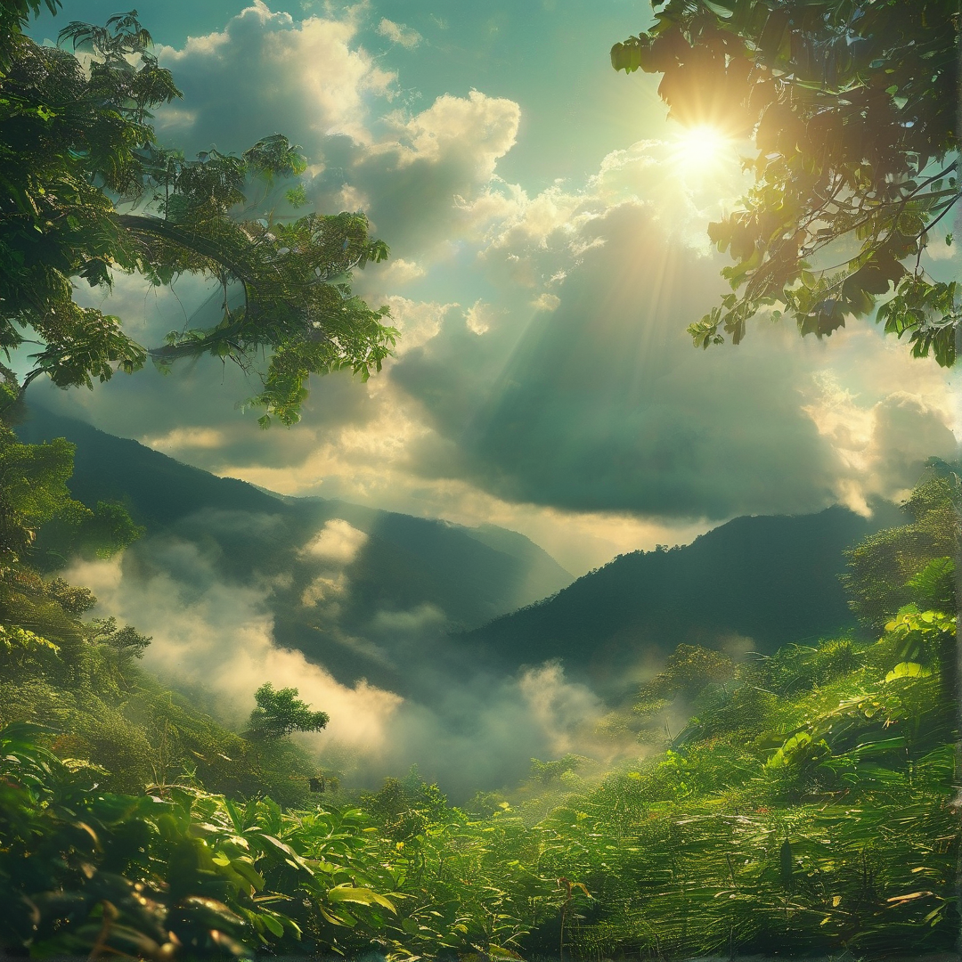 Sunlit Mountain Valley