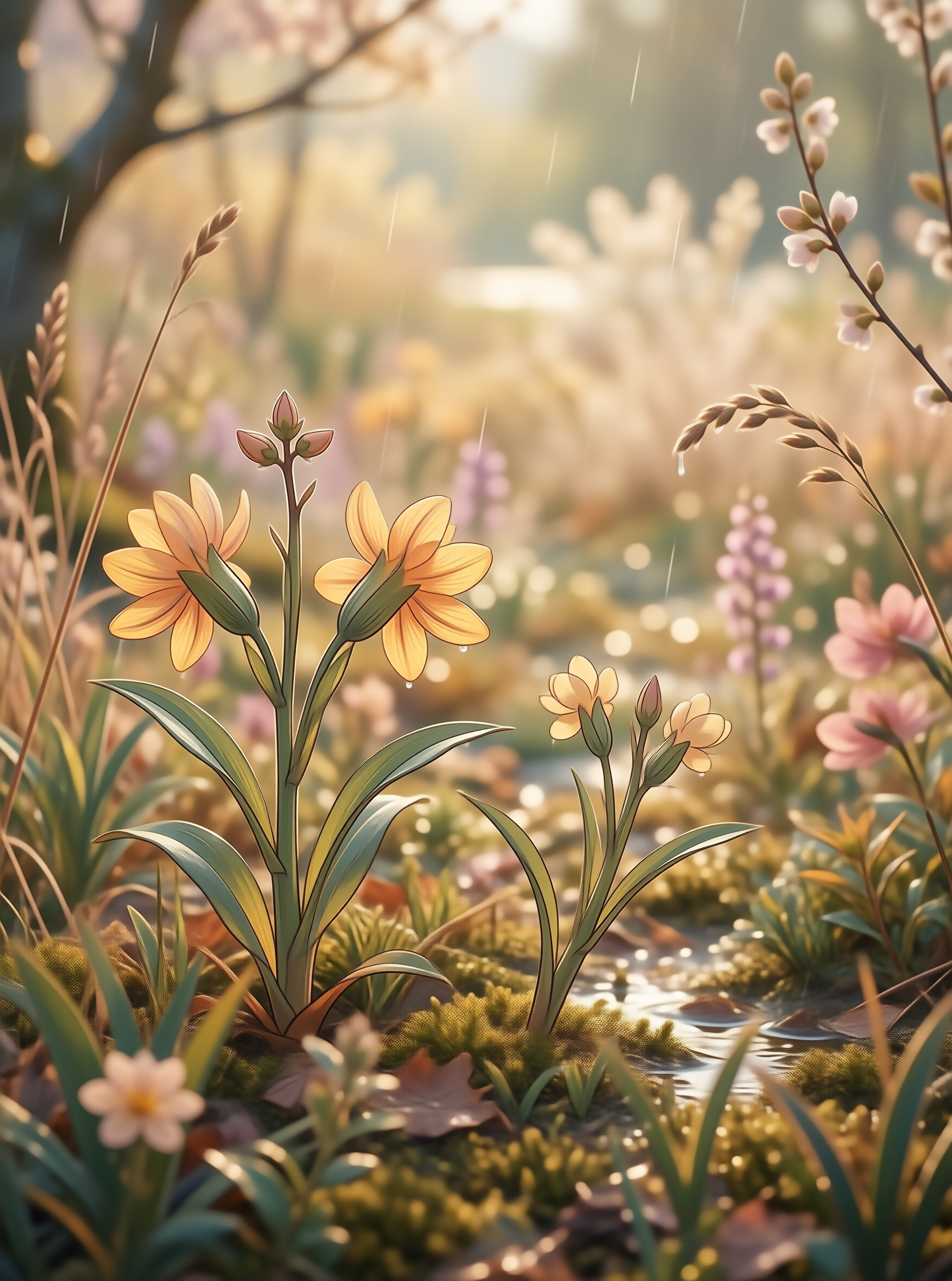 Sunlit Wildflowers