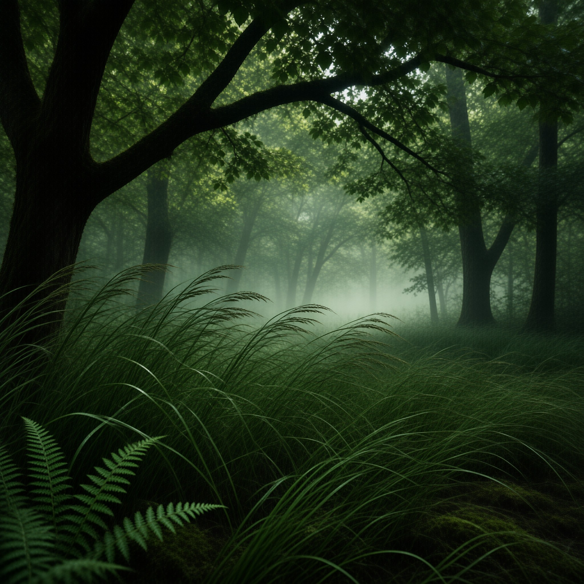 Misty Forest Scene