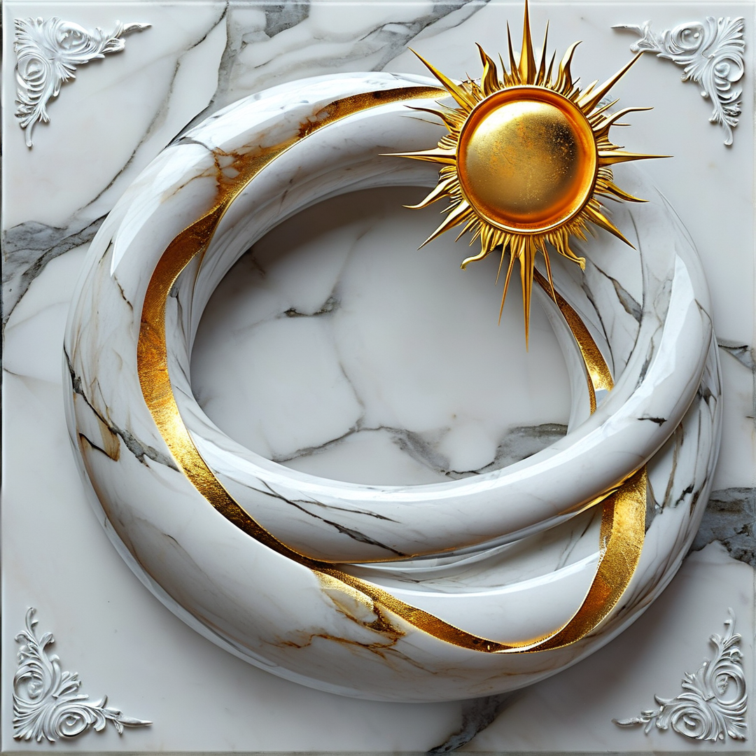 Marble Helix with Gold Sun
