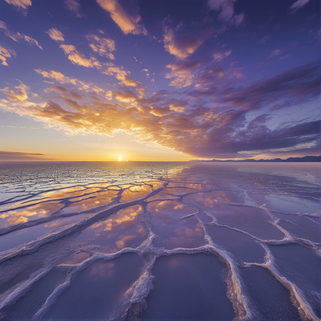 Salt Flat Sunset Reflection