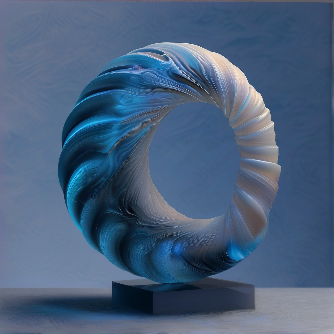 Blue Twisted Ring Sculpture