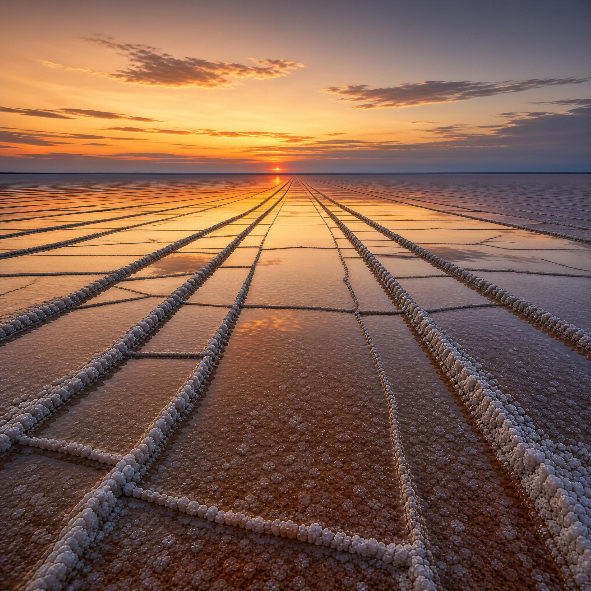 Salt Flats at Sunset