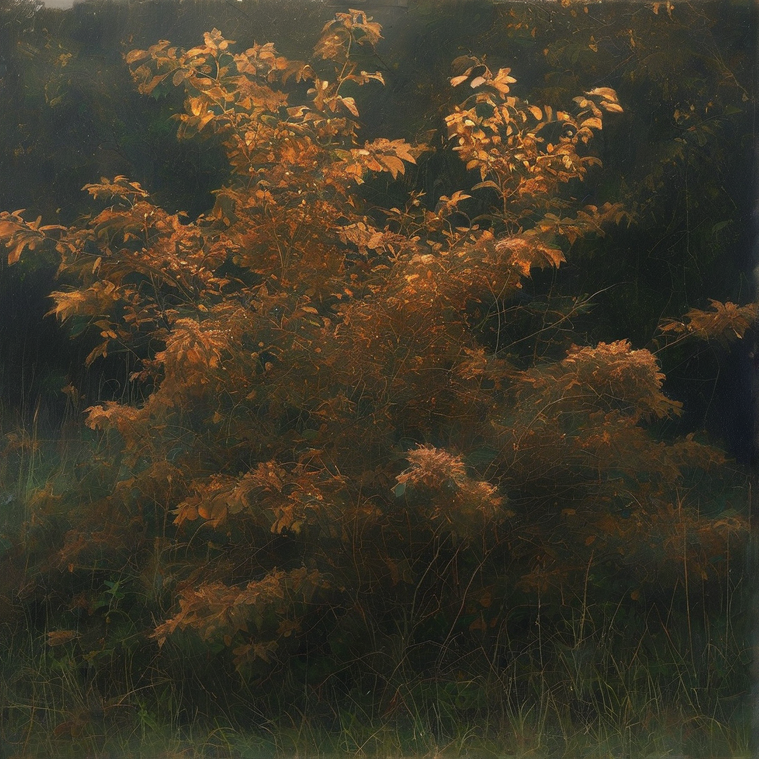 Autumn Bush in Shadows
