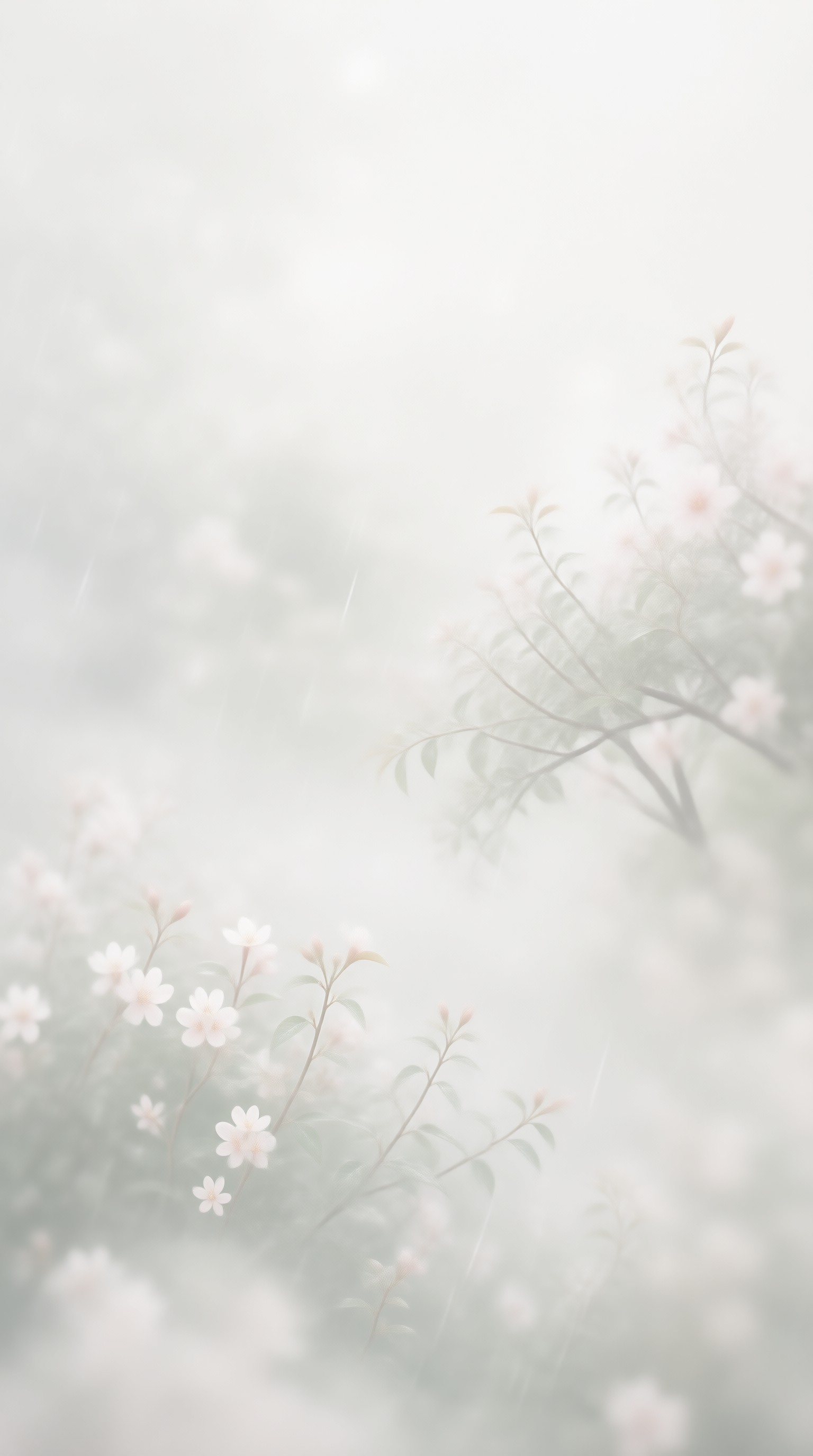 Misty Rain with Blossoms