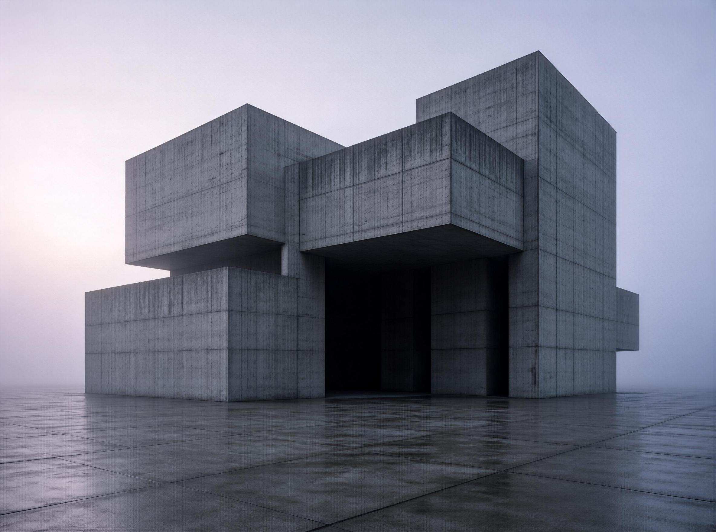 Modern Cubic Concrete Architecture