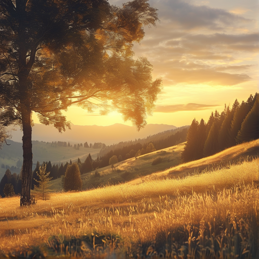 Golden Sunset Landscape