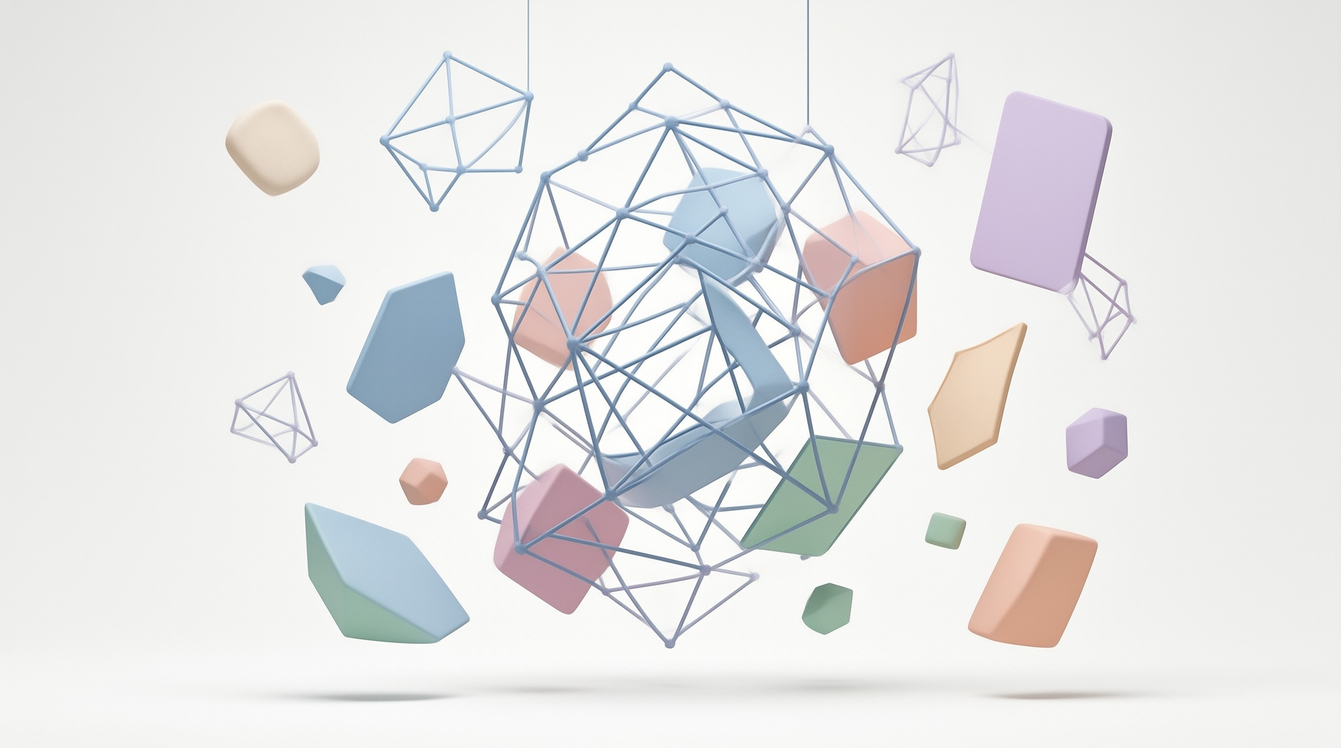 Pastel 3D Geometric Forms