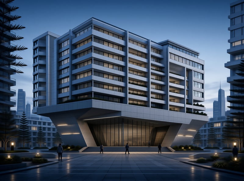 Modern Building at Dusk