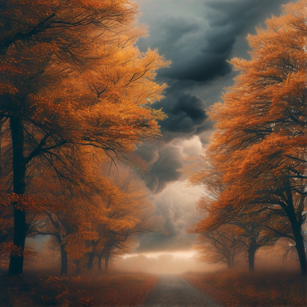 The Misty Autumn Road