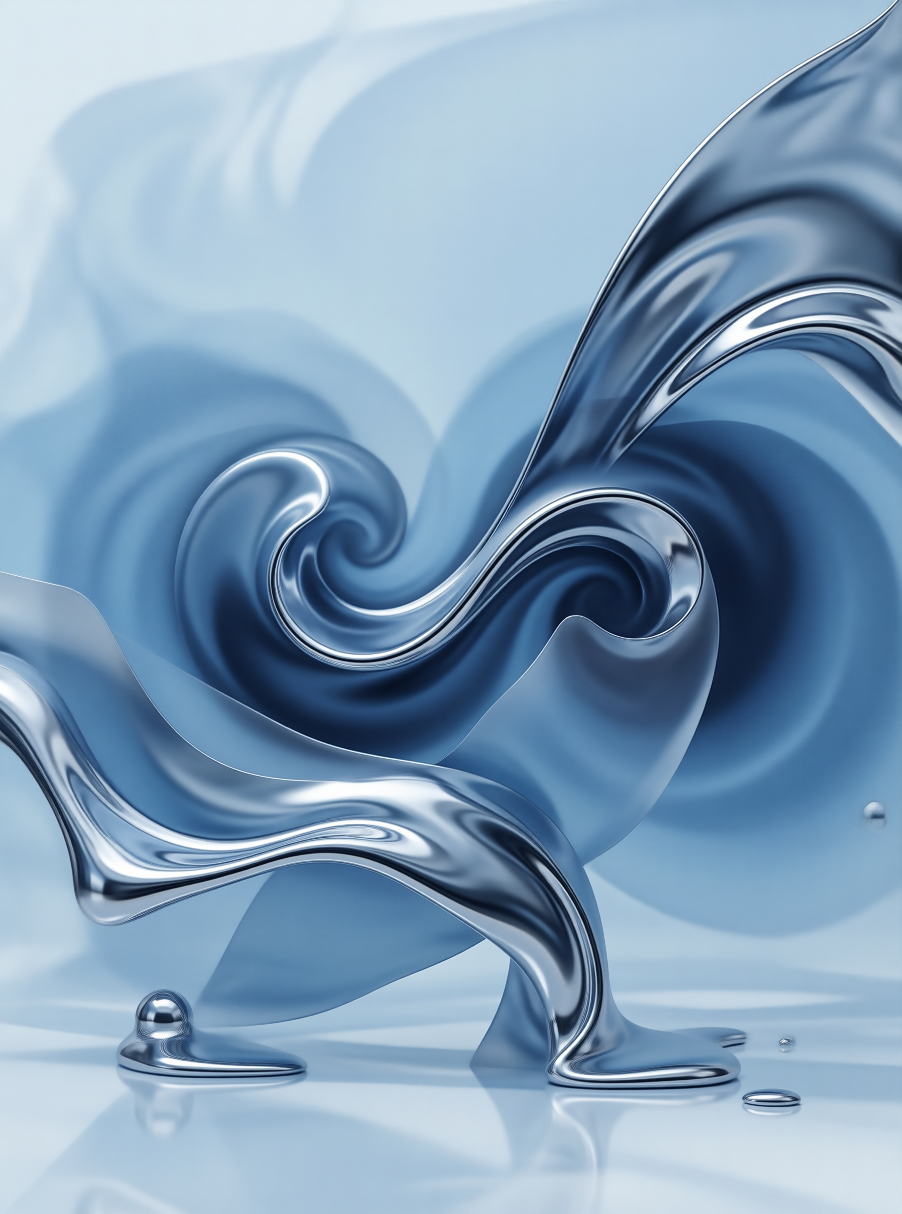 Abstract Blue Liquid Metal