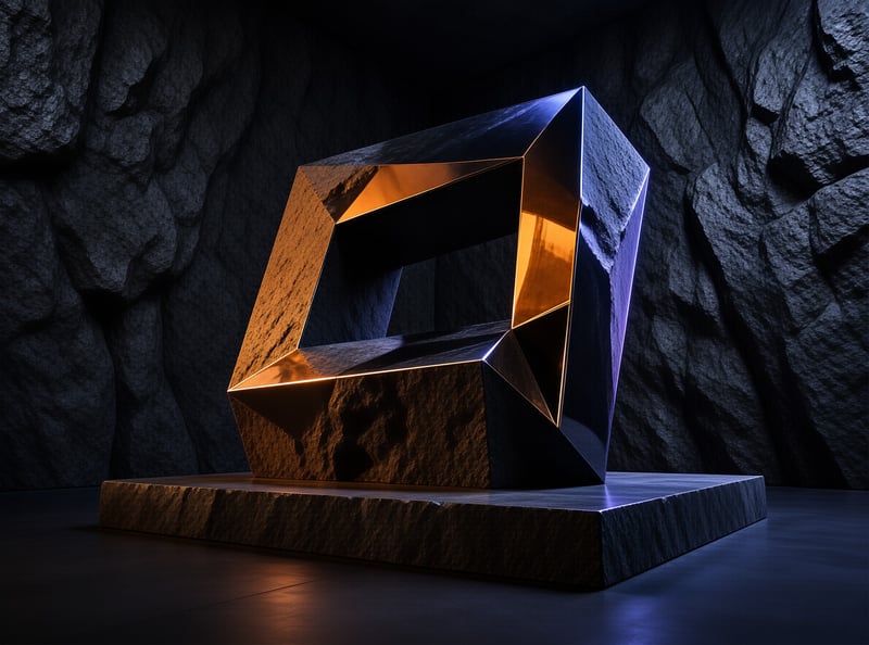 Reflective Cube Sculpture
